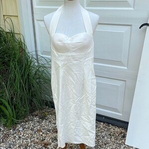 L’Atiste By Amy White Halter Dress NWT